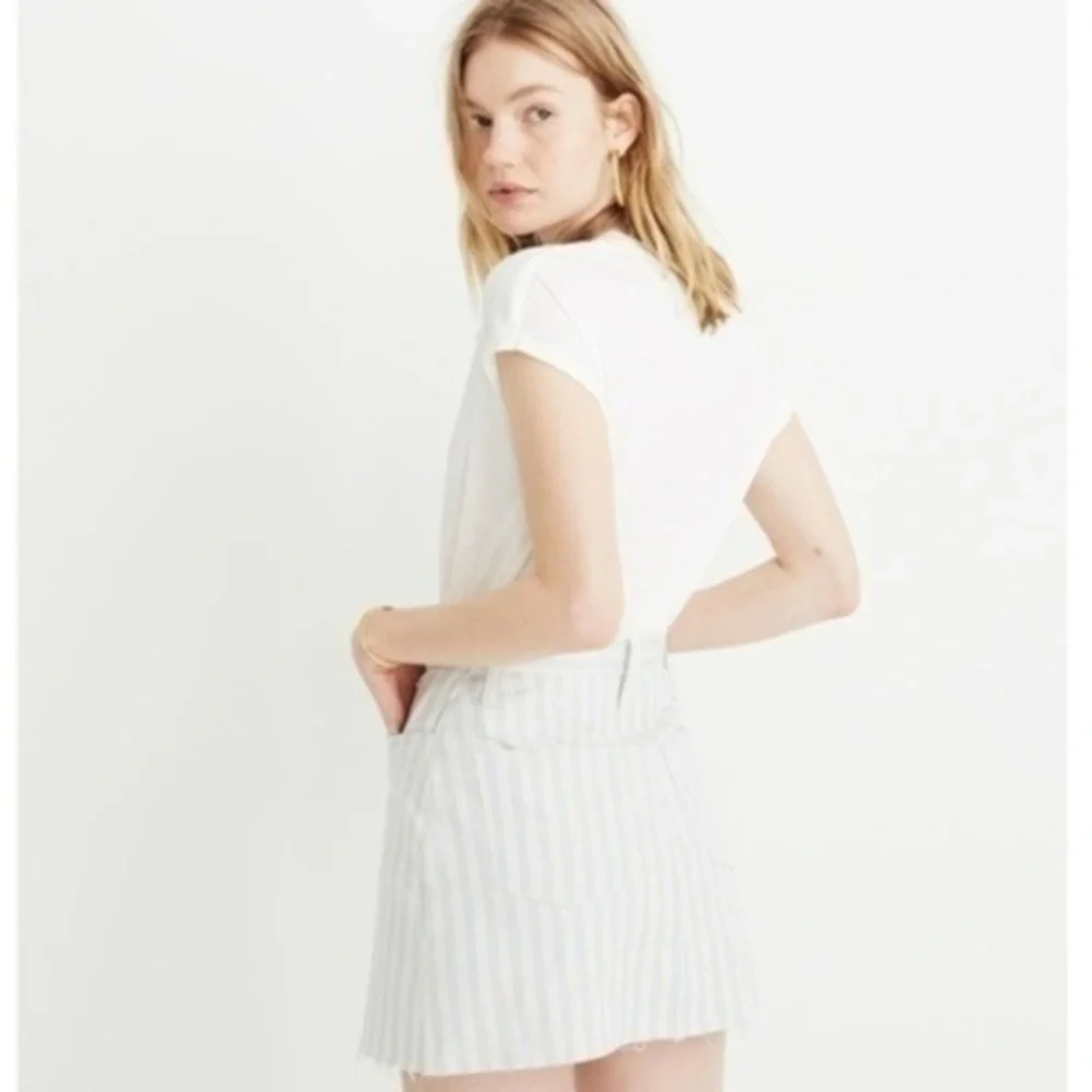 Madewell Stretch A-Line Mini Skirt in Pompano Stripe​​​​